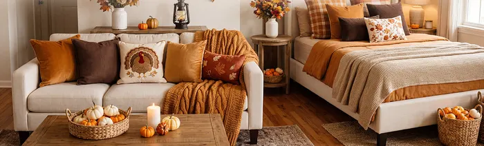 BETU pillow inserts styled for Thanksgiving