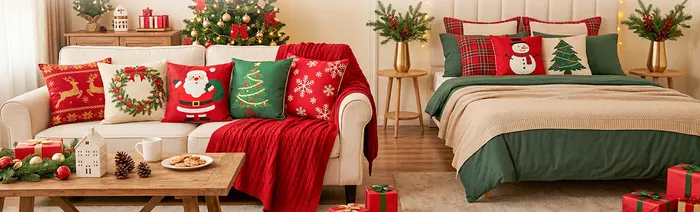 BETU pillow inserts styled for Christmas